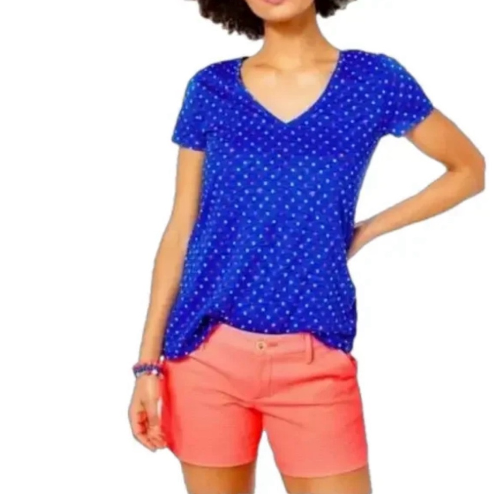 NWOT- Lilly Pulitzer Etta V- Neck Top Lilly Squared